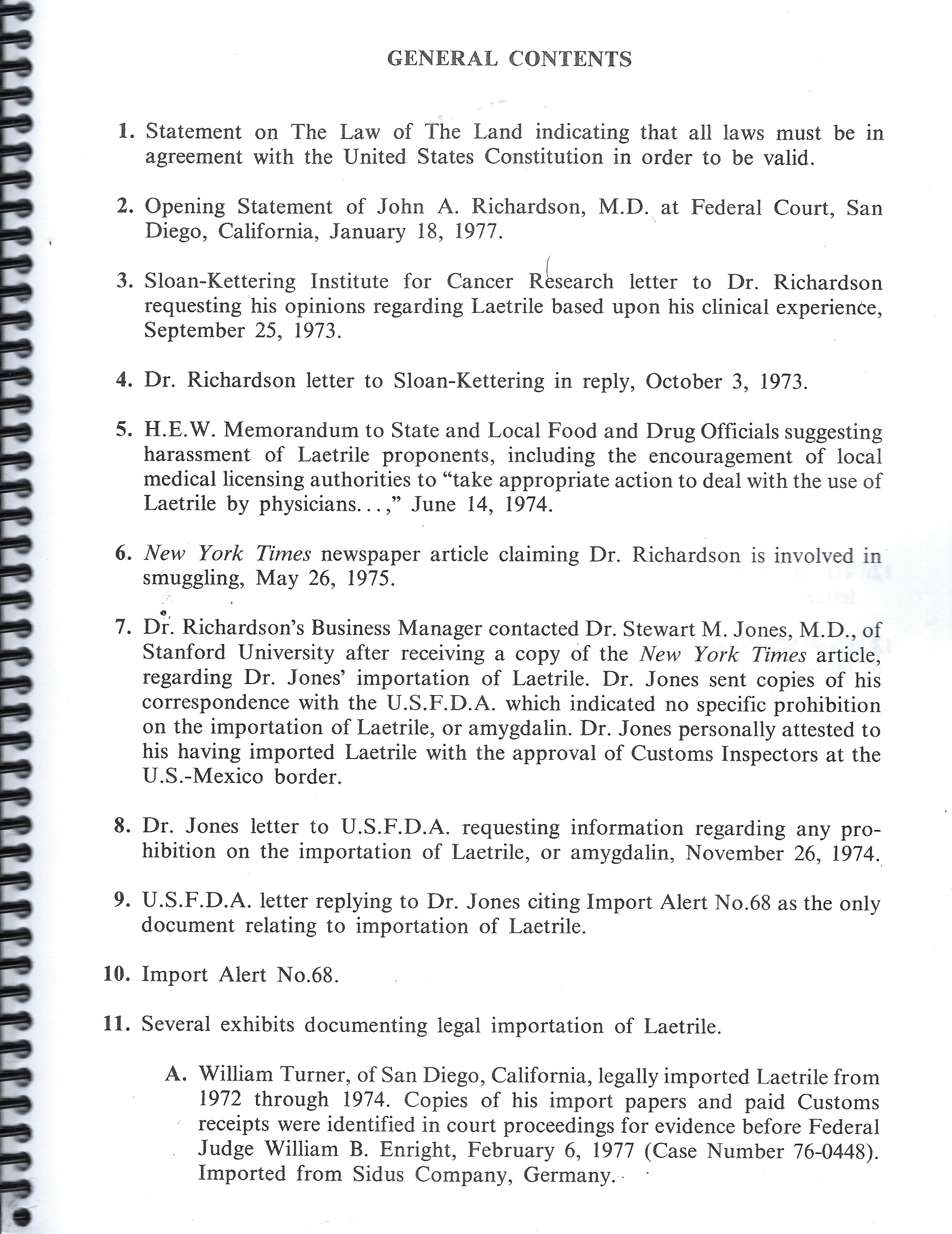(Book) Exhibits and Letters of Support for John A. Richardson, MD Received in Last Sixty Days-2-15-1977-v2 (248 pages) - Image 2