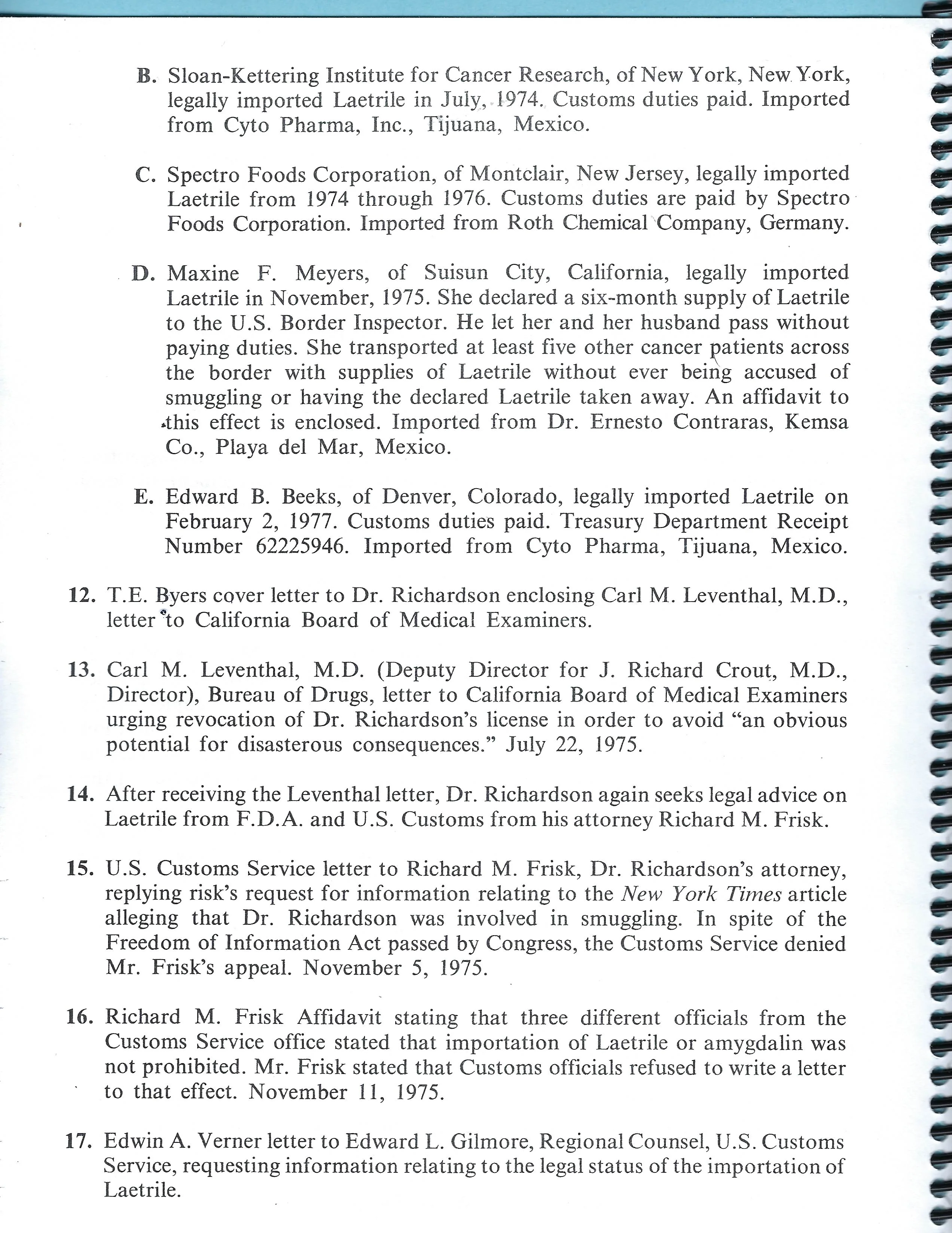 (Book) Exhibits and Letters of Support for John A. Richardson, MD Received in Last Sixty Days-2-15-1977-v2 (248 pages) - Image 3